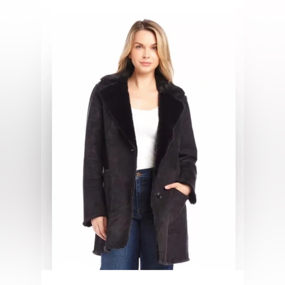 Karen Kane Black Teddy Faux Fur Jacket